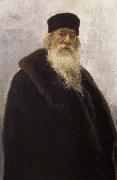 Ilia Efimovich Repin Leather wearing the Stasov France oil painting artist